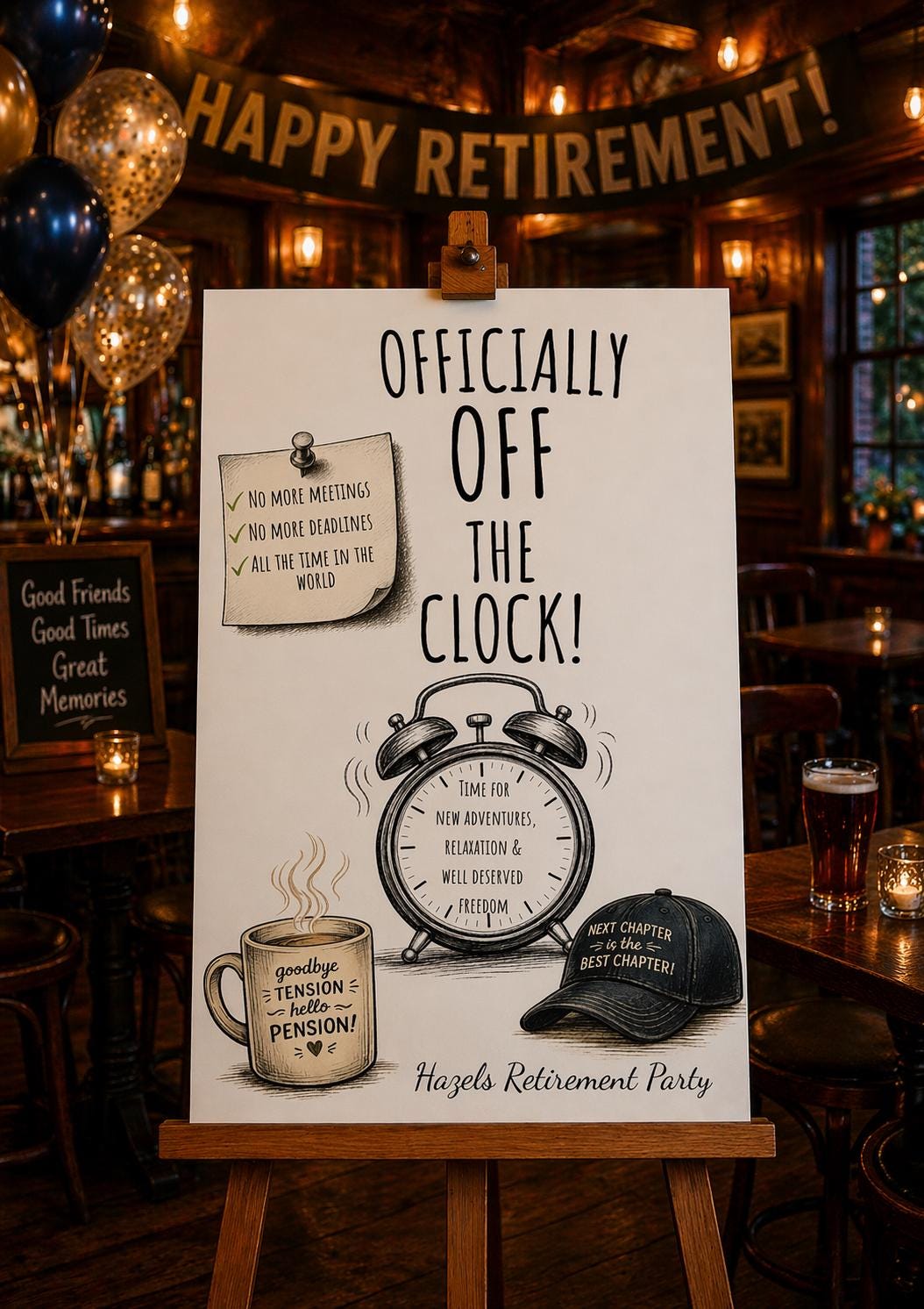 Officially off the Clock Retirement Party Editable Welcome Template (Digital Download Only)
