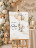 Flying Elephant Baby Shower Welcome Sign Editable Template (Digital Download Only)