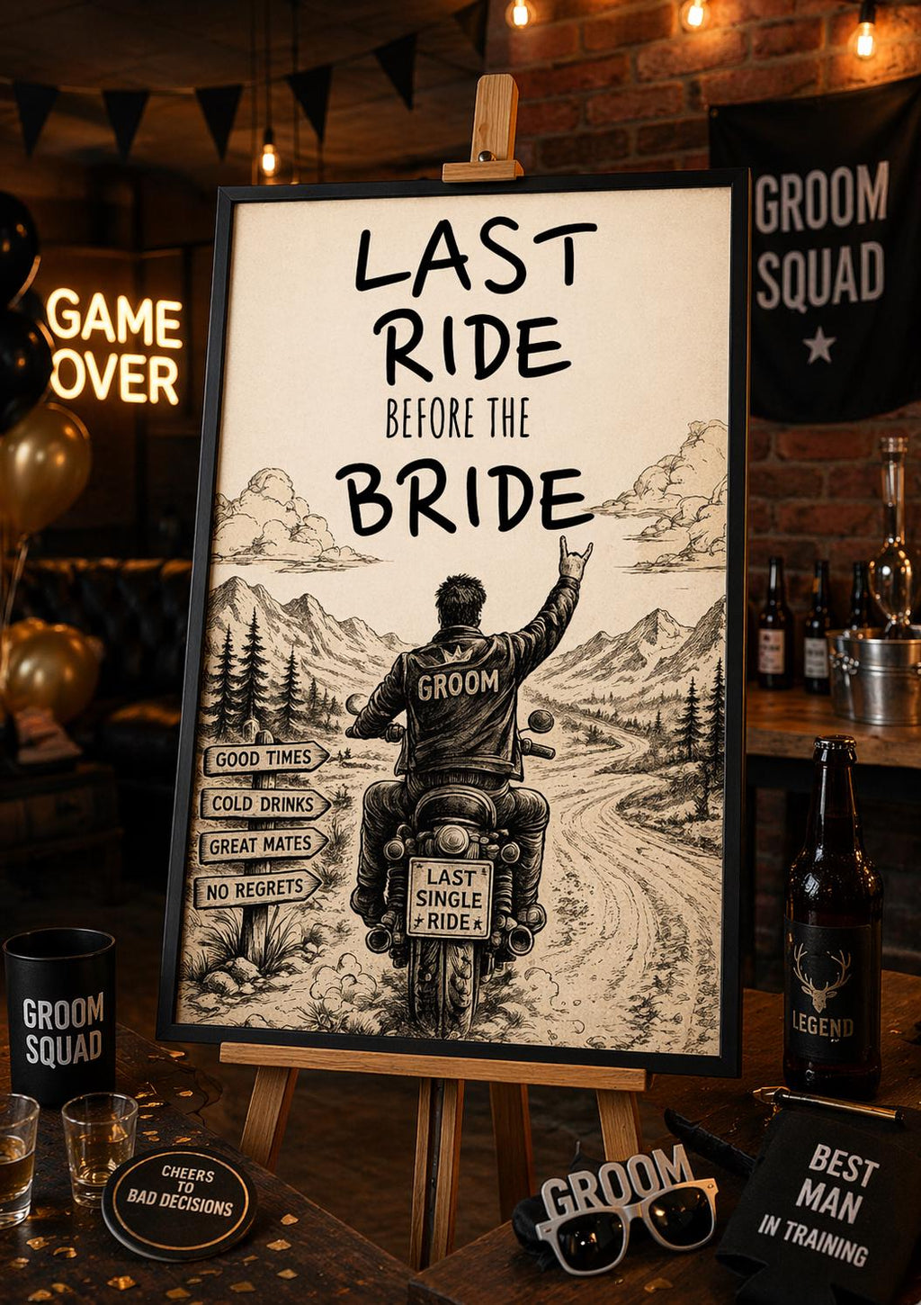 Last Ride Before the Bride Stag Party Welcome Sign Editable Template (Digital Download Only)