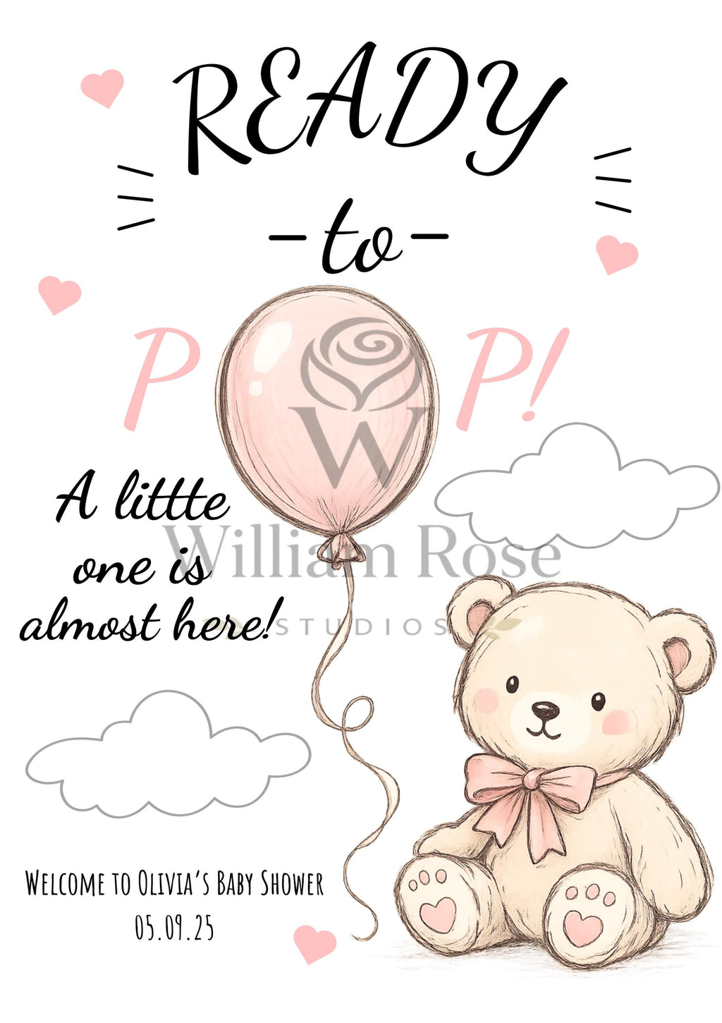 Ready to Pop Baby Shower Welcome Sign Editable Template (Digital Download Only)
