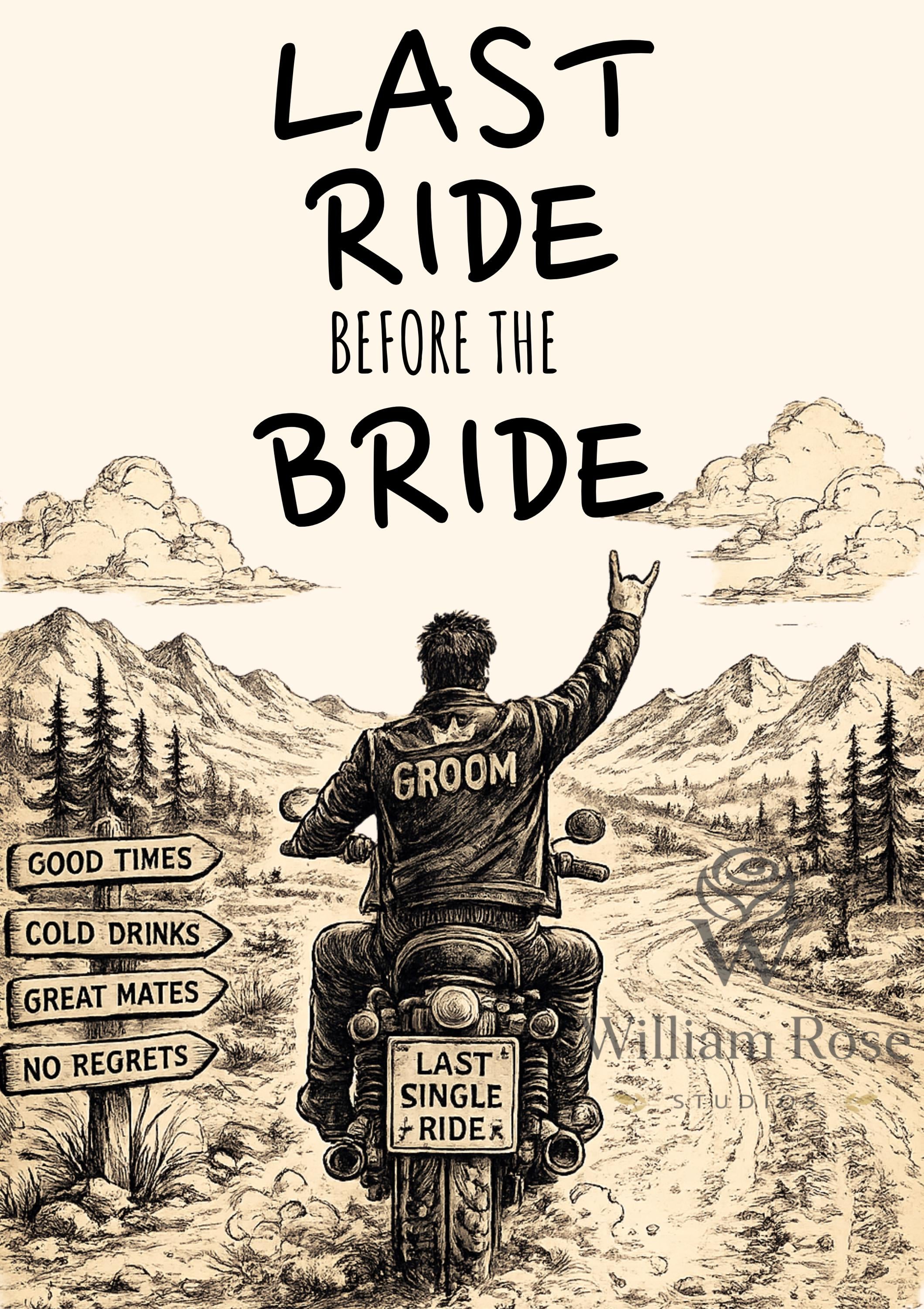 Last Ride Before the Bride Stag Party Welcome Sign Editable Template (Digital Download Only)
