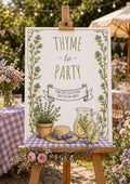 Thyme to Party Garden Party Welcome Sign |  Editable Template (Digital Download Only)