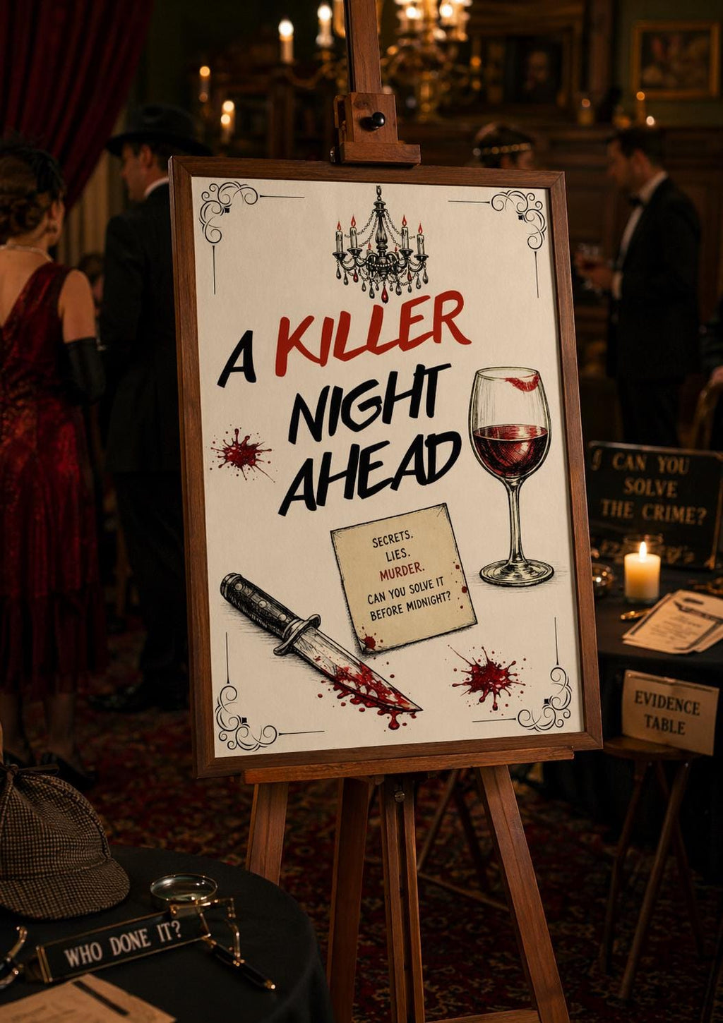 A Killer Night Ahead Murder Mystery Party Sign | Editable Template (Digital Download Only)